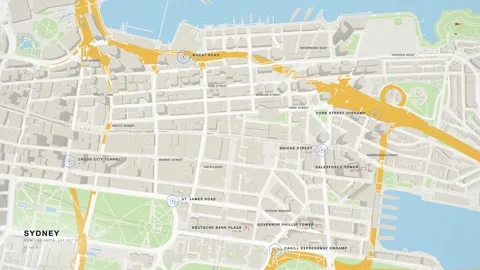 Sydney - top-down street network map Vídeos de archivo 344026514