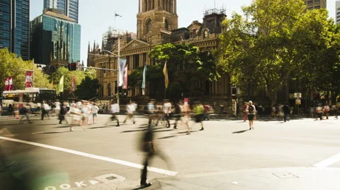 Sydney Town Hall time lapse Stock Footage 47062931