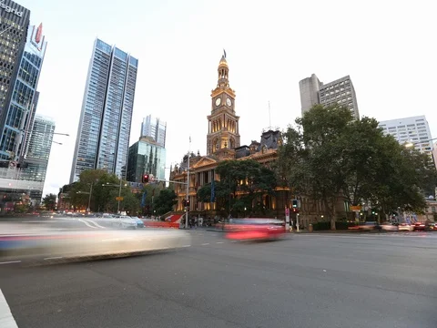 Sydney Town Hall Timelapse 스톡 동영상 72089166