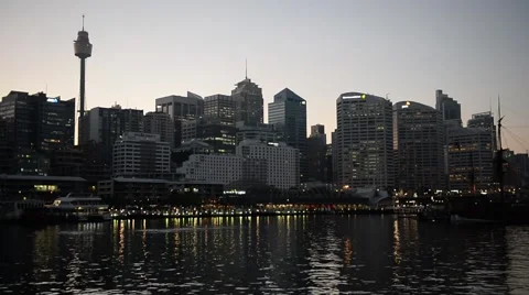 Sydney at twilight or in the evening Stock-Footage 59629558