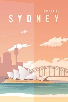 Sydney. Vector poster. Stock Illustration