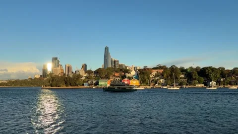 Sydney view from Balmain wharf Stock Footage 336415834