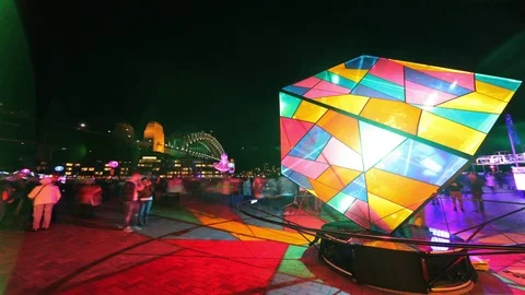 Sydney Vivid Lights Timelapse Stock Footage 70352224