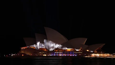 Sydney Vivid Lights Timelapse Stock Footage 70358894