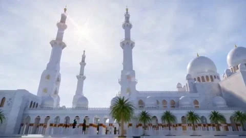 Syeikh Zayed Grand Mosque Solo Video stock 149873403