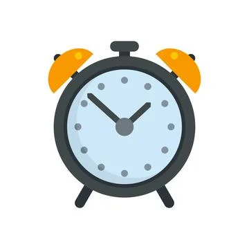 Syllabus alarm clock icon flat isolated Stock Illustration