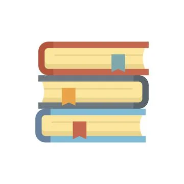 Syllabus book stack icon flat isolated vector Stock Illustration