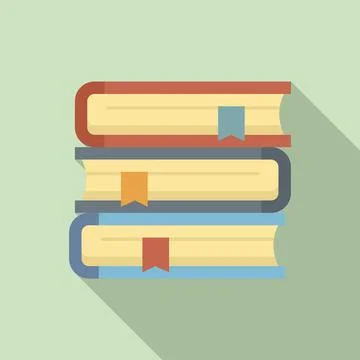 Syllabus book stack icon, flat style 库存插图