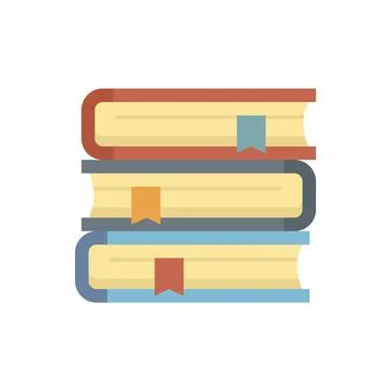Syllabus book stack icon flat isolated Stockillustratie