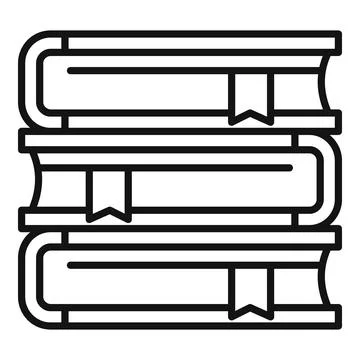 Syllabus book stack icon, outline style Stock Illustration