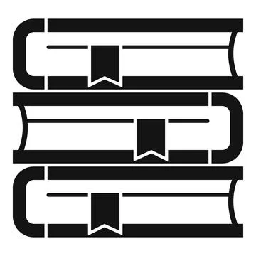 Syllabus book stack icon, simple style Illustrazione stock