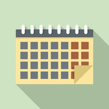 Syllabus calendar icon, flat style Ilustração Stock