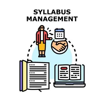 Syllabus content management and educational planning concept 스톡 일러스트