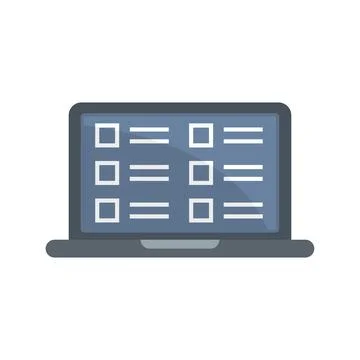 Syllabus laptop icon flat isolated Ilustração Stock