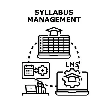 Syllabus management system for online education and learning Illustration