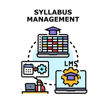 Syllabus management system for online education and learning Stock Illustration