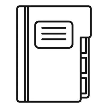 Syllabus paper folder icon, outline style イラスト素材