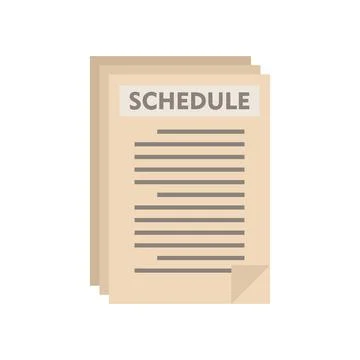 Syllabus paper schedule icon flat isolated vector Ilustração Stock