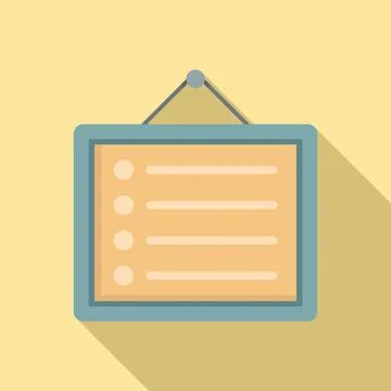 Syllabus wall board icon, flat style Ilustração Stock
