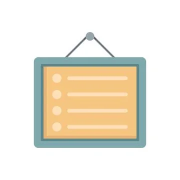 Syllabus wall board icon flat isolated Stock Illustration