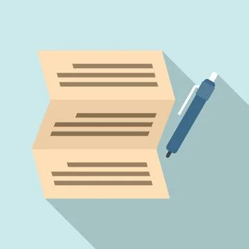 Syllabus write paper icon, flat style 스톡 일러스트