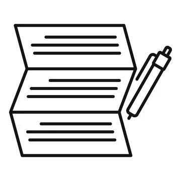Syllabus write paper icon, outline style 스톡 일러스트