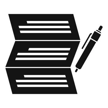 Syllabus write paper icon, simple style 스톡 일러스트