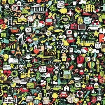 Symbels seamless pattern Иллюстрация