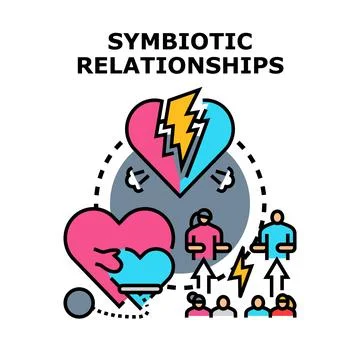 Symbiotic relationships concept demonstrating connection and support Иллюстрация