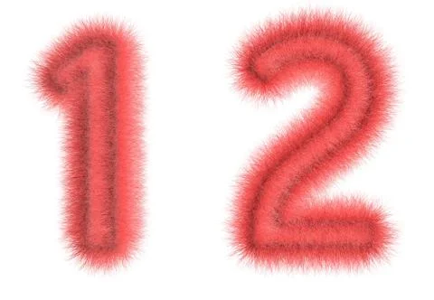 Symbol "1, 2" from wool Stock Illustration