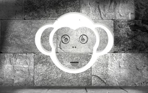 Symbol of 2016 new year monkey face Stock Illustration