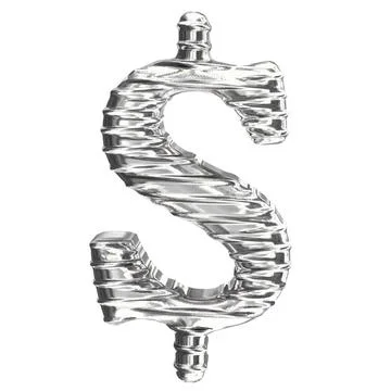 The symbol 3d made of silver. Stock Illustration
