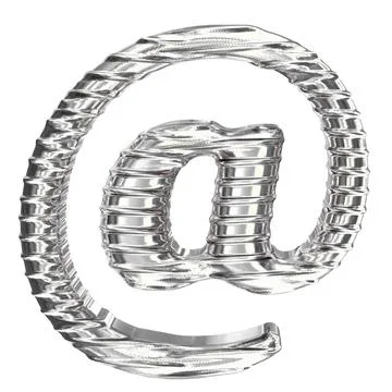 The symbol 3d made of silver. Illustrazione stock
