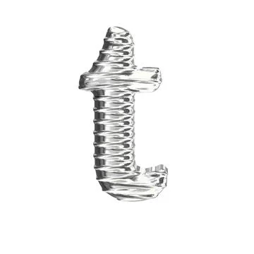 The symbol 3d made of silver. letter t Stock Illustration