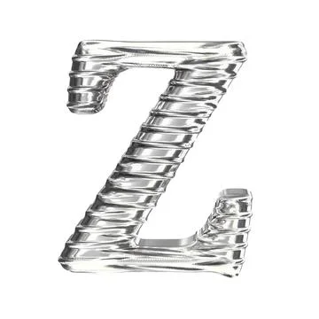 The symbol 3d made of silver. letter z Stock Illustration