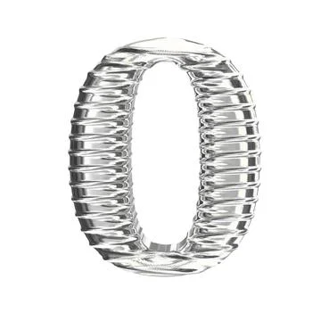 The symbol 3d made of silver. number 0 Stock Illustration