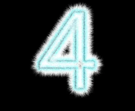 Symbol "4" from wool on a black background Stock Illustration