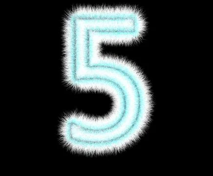 Symbol "5" from wool on a black background Stock Illustration