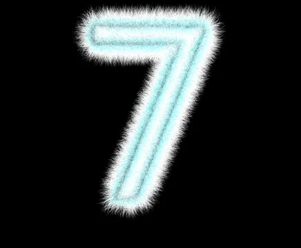 Symbol "7" from wool on a black background Stock Illustration
