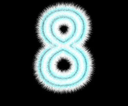 Symbol "8" from wool on a black background Illustrazione stock