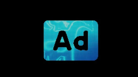 The symbol Ad - Advertisement is assembled from small balls. Then it shimmers Video stock 127557960