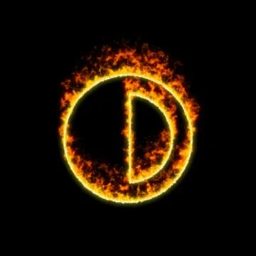 The symbol Adjust burns in red fire Stock Illustration