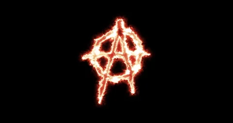 Symbol of Anarchy burning. Loop Stock Footage 228946684