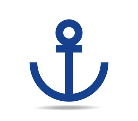 Symbol of an anchor in blue Stock Illustration