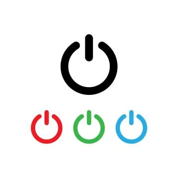 Symbol ON and OFF in different colors. Vector. EPS 10 Stock Illustration