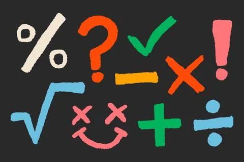 Symbol and Mathematical Operation Set Stock Illustration
