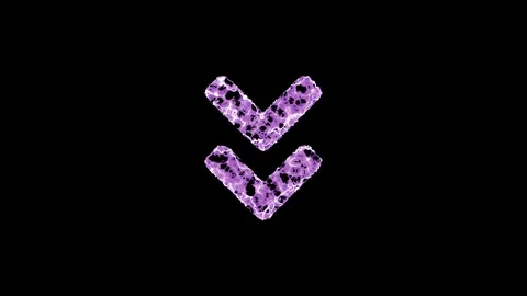 Symbol Angle double down shimmers in three colors: Purple, Green, Pink. In - Out Stock Footage 121632040
