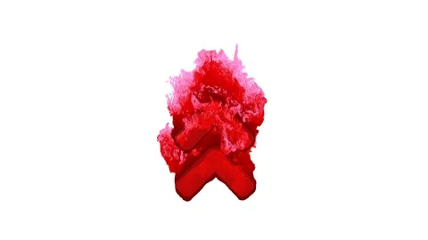 The symbol angle double up inflames with dark fire, then burns. . In - Out loop. Stock Footage 105065578
