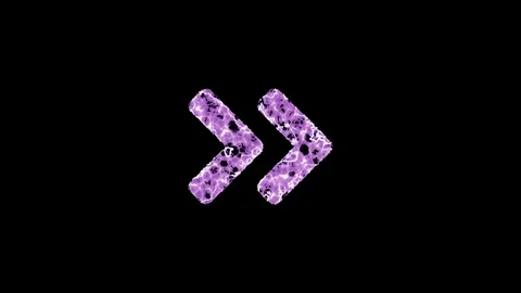 Symbol angle double right shimmers in three colors: Purple, Green, Pink. In - Stock Footage 121631795