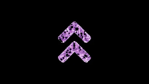 Symbol angle double up shimmers in three colors: Purple, Green, Pink. In - Out Stock Footage 121631790